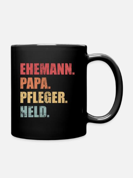 Pfleger Ehemann Papa Held Vintage Geschenk - Tasse einfarbig - Schwarz