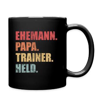 Trainer Ehemann Papa Held Vintage Geschenk - Tasse einfarbig - Schwarz - Rechts