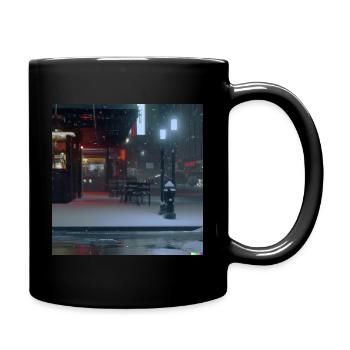 A snowy night in new york - Tasse einfarbig - Schwarz - Rechts