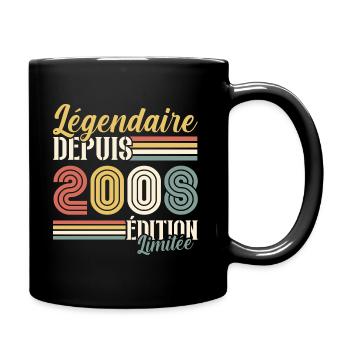 Légendaire Depuis 2008 - Mug uni - noir - Droite