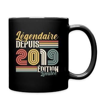 Légendaire Depuis 2019 - Mug uni - noir - Droite