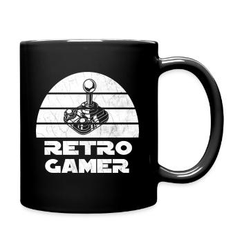 Retro Gamer Design mit Joystick - Tasse einfarbig - Schwarz - Rechts