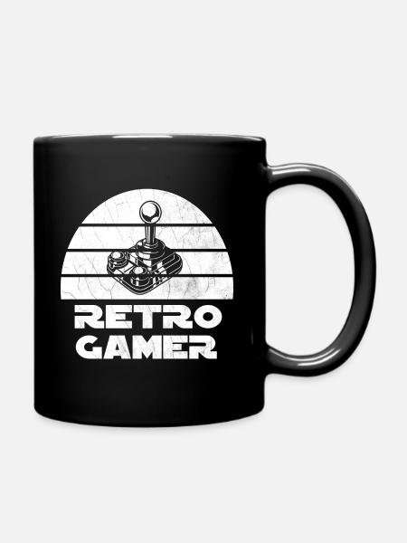 Retro Gamer Design mit Joystick - Tasse einfarbig - Schwarz