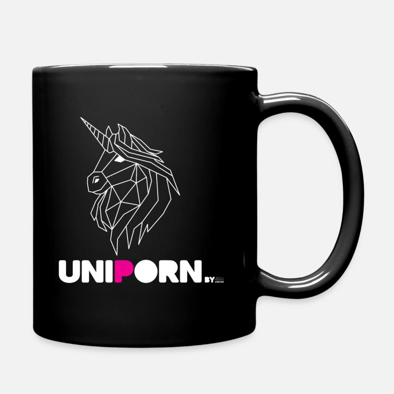 Uniporn head white - Mug uni - noir