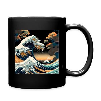 Ukiyo Welle Japanese Art - Full Colour Mug - black - Right