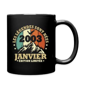 Les légendes sont nées en Janvier 2003 Vintage - Mug uni - noir - Droite