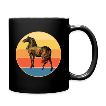 Animal Horse Vintage Retro Sunset - Mug uni - noir - Droite