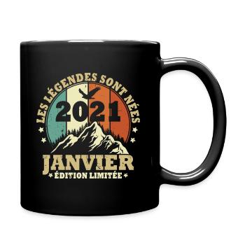 Les légendes sont nées en Janvier 2021 Vintage - Mug uni - noir - Droite