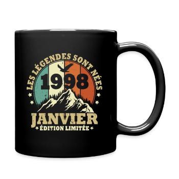 Les légendes sont nées en Janvier 1998 Vintage - Mug uni - noir - Droite