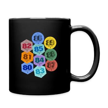 Vignettes automobiles années 80 - 1980 - cadeau - Mug uni - noir - Droite