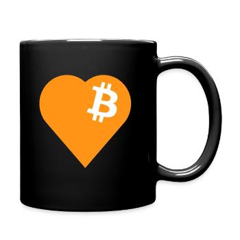 Bitcoin Herz - Tasse einfarbig - Schwarz - Rechts