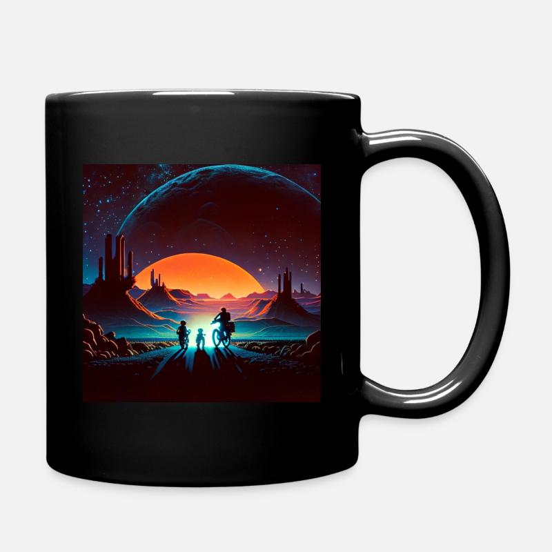 80s Adventures - KI-generierte Kunstserie - Tasse einfarbig - Schwarz