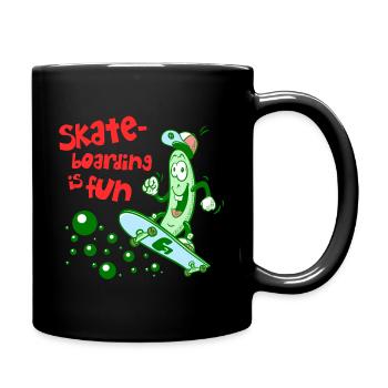 Skateboarding is fun - Tasse einfarbig - Schwarz - Rechts