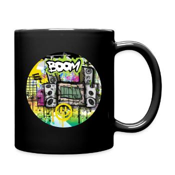 Boom Box with Smiley - Graffiti - Full Colour Mug - black - Right