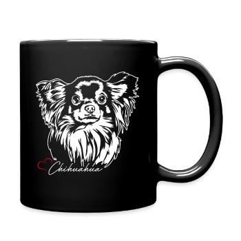 Chihuahua à poil long Chihuahua Portrait Chiens Wilsigns - Mug uni - noir - Droite