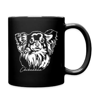 Chihuahua à poil long Chihuahua Portrait Chiens Wilsigns - Mug uni - noir - Droite