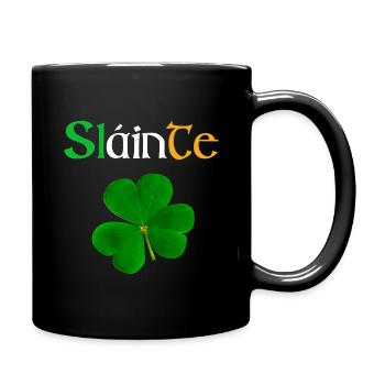 Slainte & shamrock - Fête de la Saint-Patrick, Irlandais - Mug uni - noir - Droite
