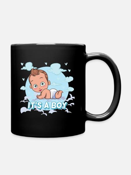 Es ist ein Junge - Tasse einfarbig - Schwarz