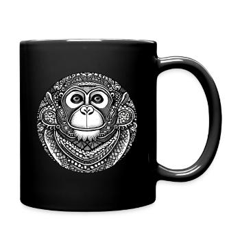 Singe roi illustration vintage tribal - Mug uni - noir - Droite