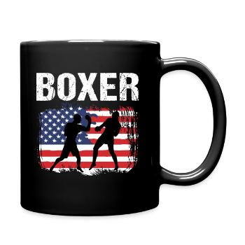 Boxen USA American Boxer - Tasse einfarbig - Schwarz - Rechts