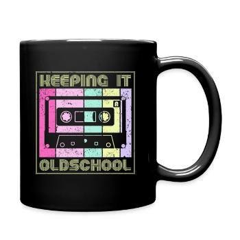 80er 90er Jahre Kassette Mixtape Retro Lustig - Tasse einfarbig - Schwarz - Rechts