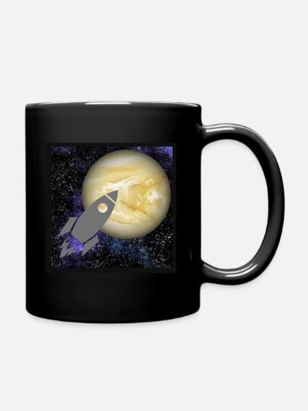 Rocket ship - Full Colour Mug - black