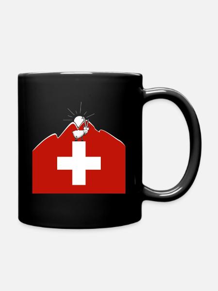 Schweiz Steinbock - Tasse einfarbig - Schwarz
