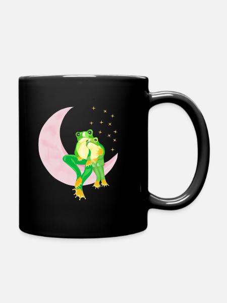 Liebende Fröschen - Tasse einfarbig - Schwarz