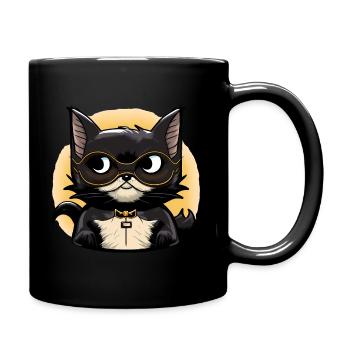 Batcat, chat drôle chauve souris - Mug uni - noir - Droite