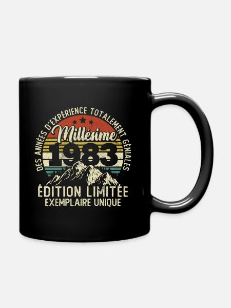 Vintage Cadeau D'anniversaire 1983, Millésime 1983 - Mug uni - noir