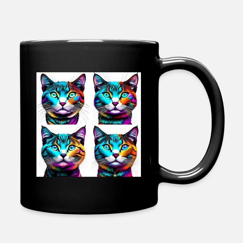 funky kittens - Full Colour Mug - black