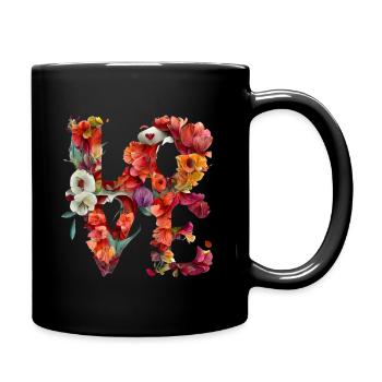 Liebe - Tasse einfarbig - Schwarz - Rechts