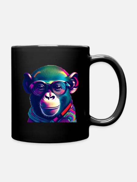 Affen sehen - Tasse einfarbig - Schwarz