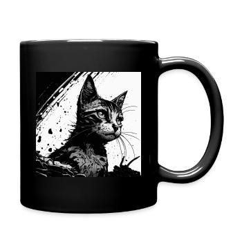 Catblack white - Tasse einfarbig - Schwarz - Rechts