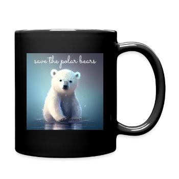 save the polar bears - Tasse einfarbig - Schwarz - Rechts