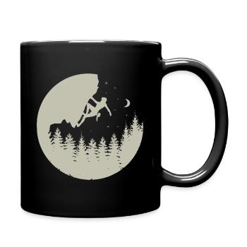 Klettern bei Mondschein - Tasse einfarbig - Schwarz - Rechts