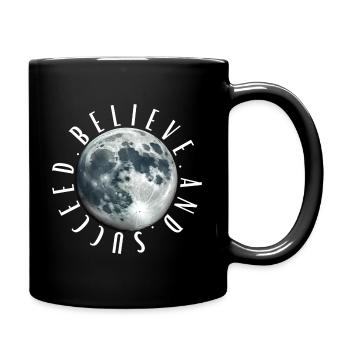 Full Moon - "believe and succeed" - Tasse einfarbig - Schwarz - Rechts