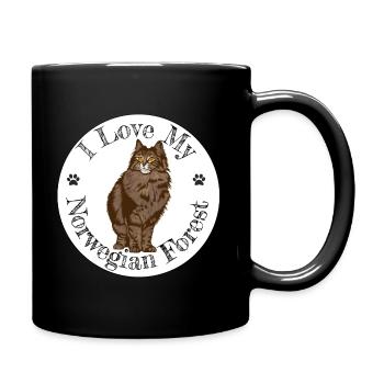 J’aime ma forêt norvégienne brune - Mug uni - noir - Droite