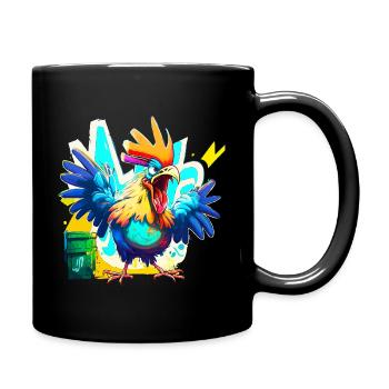 Coq en colère - Mug uni - noir - Droite