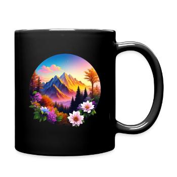 Die Schönheit des Kaukasus - Tasse einfarbig - Schwarz - Rechts