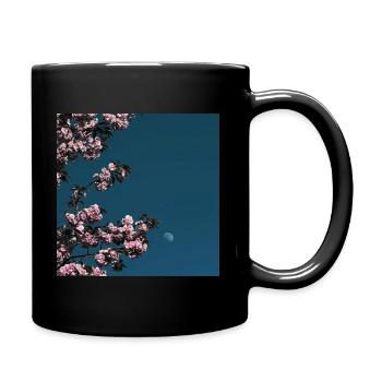 Kirschbaum mit Mond - Tasse einfarbig - Schwarz - Rechts