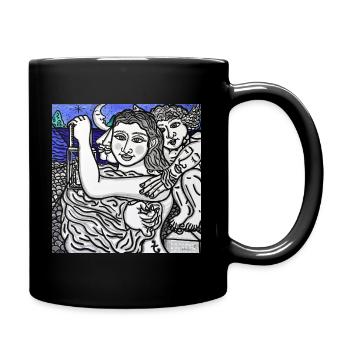 Die Laterne - Tasse einfarbig - Schwarz - Rechts