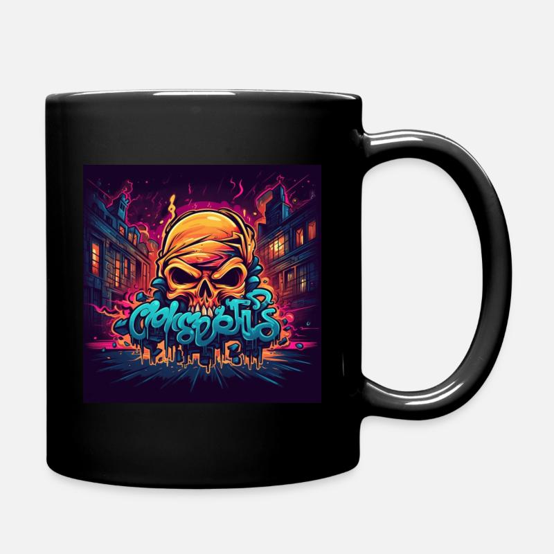 Graffiti Skull - Full Colour Mug - black