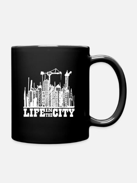 Citylife weiß - Tasse einfarbig - Schwarz