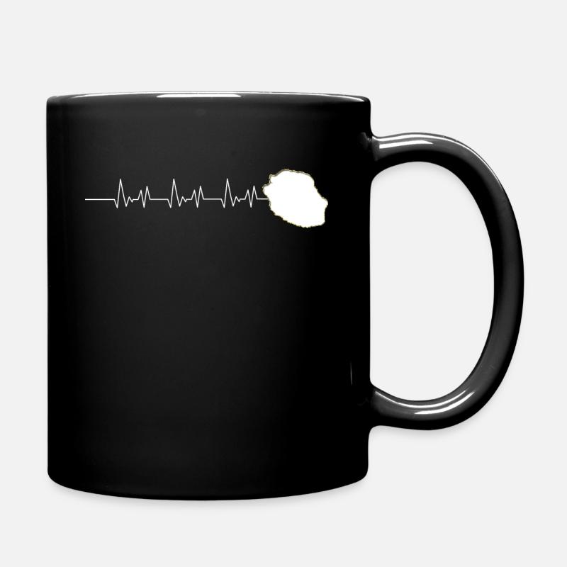 Hearbeat Ile de la Réunion Cadeau Original - Mug uni - noir