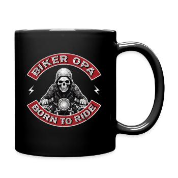 Biker Opa Motorrad Motorradfahrer - Tasse einfarbig - Schwarz - Rechts