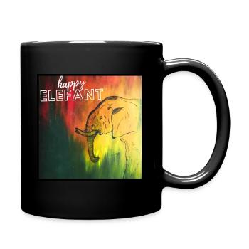 Happy Elefant - Tasse einfarbig - Schwarz - Rechts