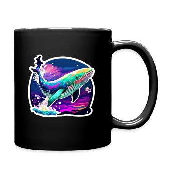 Baleine psychédélique - Mug uni - noir - Droite