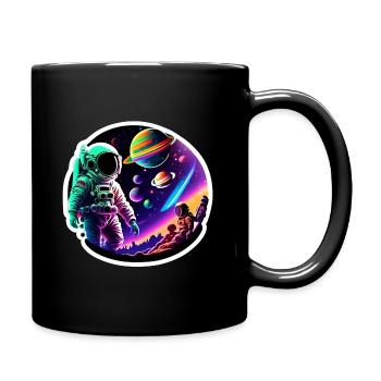 Astronaute dans l’espace - Mug uni - noir - Droite