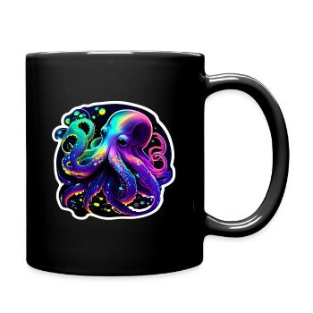 Psychedelic Octopus - Tasse einfarbig - Schwarz - Rechts
